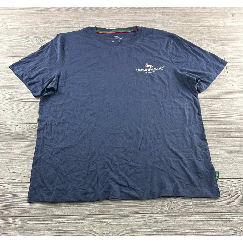 Horseware Ireland Womens Tee Size 3XL Navy Blue Crew Neck Short Sleeve Cotton